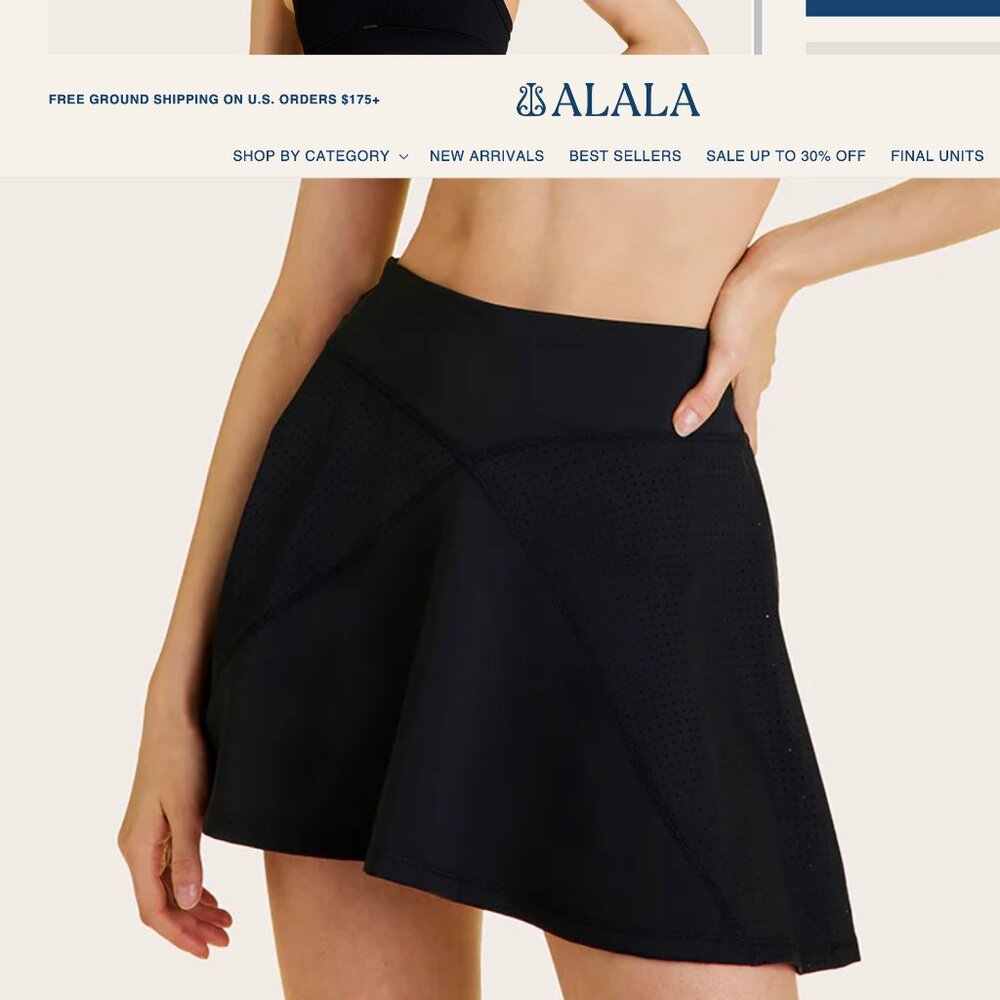 Alala Rally Skort in black size small NWT